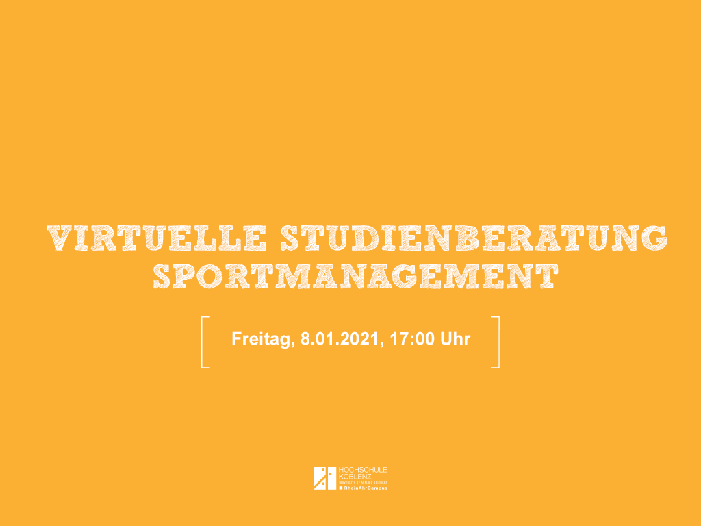 Veranstaltungstipp Virtuelle Studienberatung Sportmanagement Rheinahrcampus Remagen